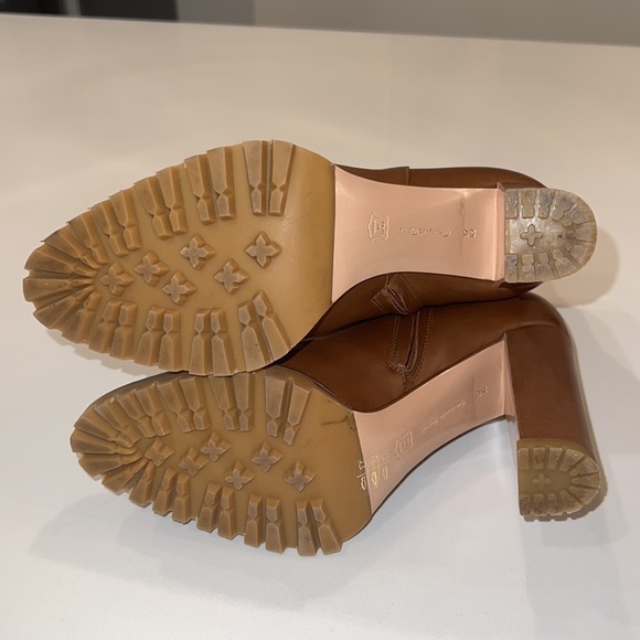 Gianvito Rossi Cognac Leather Heeled Booties 37.5 - Picture 6 of 7